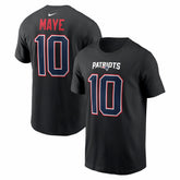 Drake Maye New England Patriots Carbon Name & Number T-Shirt - Black for sale