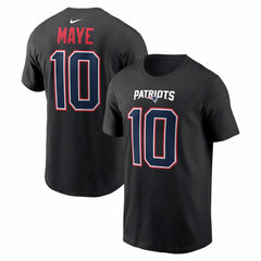 Drake Maye New England Patriots Carbon Name & Number T-Shirt - Black for sale
