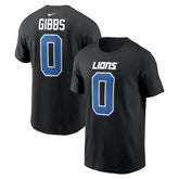 Jahmyr Gibbs Detroit Lions Carbon Name & Number T-Shirt - Black for sale
