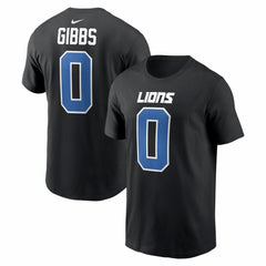 Jahmyr Gibbs Detroit Lions Carbon Name & Number T-Shirt - Black for sale