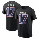Josh Allen Buffalo Bills Carbon Name & Number T-Shirt - Black for sale