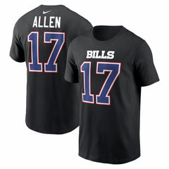 Josh Allen Buffalo Bills Carbon Name & Number T-Shirt - Black for sale