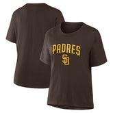 San Diego Padres Women's Lockup Legacy T-Shirt Brown