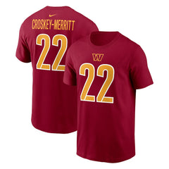 Jacory Croskey-Merritt Washington Commanders Player Name & Number T-Shirt - Burgundy sale