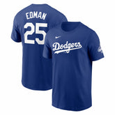 Tommy Edman Los Angeles Dodgers 2025 World Series Champions Name & Number T-Shirt Royal
