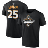 Tommy Edman Los Angeles Dodgers 2025 World Series Champions Name & Number T-Shirt Black