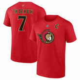Brady Tkachuk Ottawa Senators Fanatics Captain's Patch Authentic Stack Name & Number T-Shirt - Red T-shirts