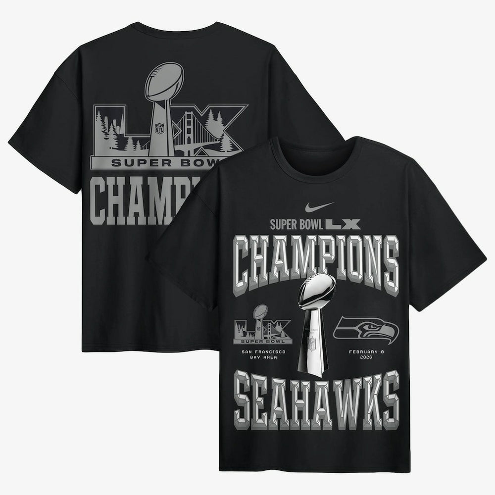 Seattle Seahawks Super Bowl LX Champions Locker Room Trophy Collection Authentic T-Shirt - Black outlet