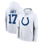Daniel Jones Indianapolis Colts Player Name & Number Fleece Hoodie - White for sale