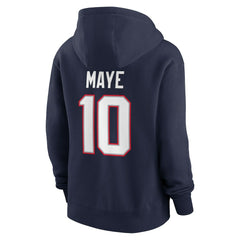 Drake Maye New England Patriots Women's Player Name & Number Fleece Hoodie - Navy cheap