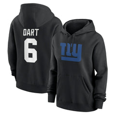Jaxson Dart New York Giants Women's Player Name & Number Fleece Hoodie - Black online