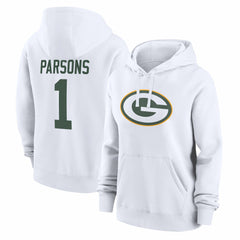 Micah Parsons Green Bay Packers Women's Player Name & Number Fleece Hoodie - White for sale