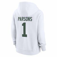 Micah Parsons Green Bay Packers Women's Player Name & Number Fleece Hoodie - White for sale