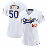 Mookie Betts Los Angeles Dodgers Women's 2026 Gold Collection Stadium Jersey White