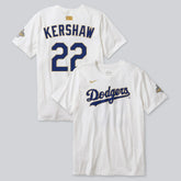 Clayton Kershaw Los Angeles Dodgers 2026 Gold Collection Player Name & Number T-Shirt White