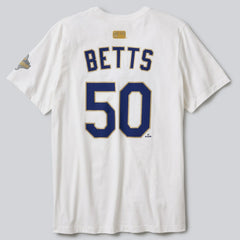 Mookie Betts Los Angeles Dodgers 2026 Gold Collection Name & Number T-Shirt White