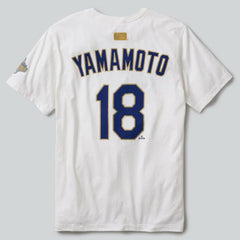 Yoshinobu Yamamoto Los Angeles Dodgers 2026 Gold Collection Name & Number T-Shirt White