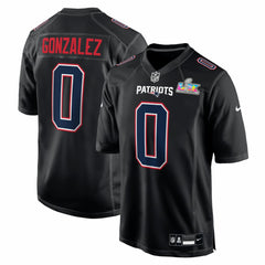 Christian Gonzalez New England Patriots Super Bowl LX Patch Carbon Fashion Game Jersey - Black online