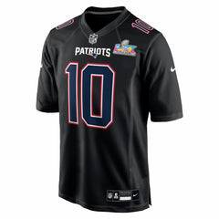 Drake Maye New England Patriots Super Bowl LX Patch Carbon Fashion Game Jersey - Black on sale