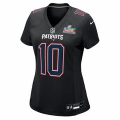 Drake Maye New England Patriots Women's Super Bowl LX Patch Carbon Fashion Game Jersey - Black outlet