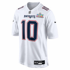 Drake Maye New England Patriots Super Bowl LX Patch Tundra Fashion Game Jersey - White discount