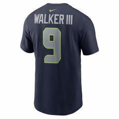 Kenneth Walker III Seattle Seahawks Super Bowl LX Patch Name & Number T-Shirt - College Navy discount