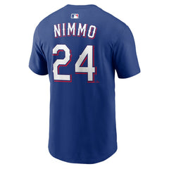 Brandon Nimmo Texas Rangers Home Name & Number T-Shirt Royal