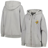 Minnesota Vikings The Wild Collective Women's Faux Fur Lined Tri-Blend Full-Zip Hoodie - Gray outlet