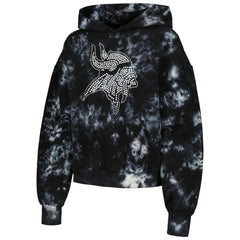 Minnesota Vikings The Wild Collective Women's Tie-Dye Cropped Pullover Hoodie - Black online