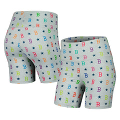 Boston Red Sox Terez Women's TLC Rainbow Shorts Gray