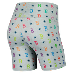 Boston Red Sox Terez Women's TLC Rainbow Shorts Gray