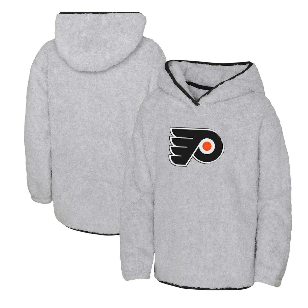 Philadelphia Flyers Girls Youth Ultimate Teddy Fleece Pullover Hoodie - Heather Gray Hoodies