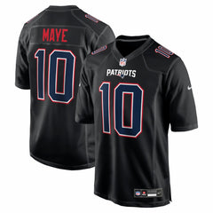 Drake Maye New England Patriots Fashion Game Jersey - Carbon Black sale