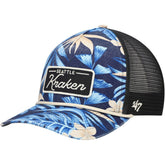 Seattle Kraken '47 Tropicalia Allover Print Trucker Adjustable Hat - Navy Hats