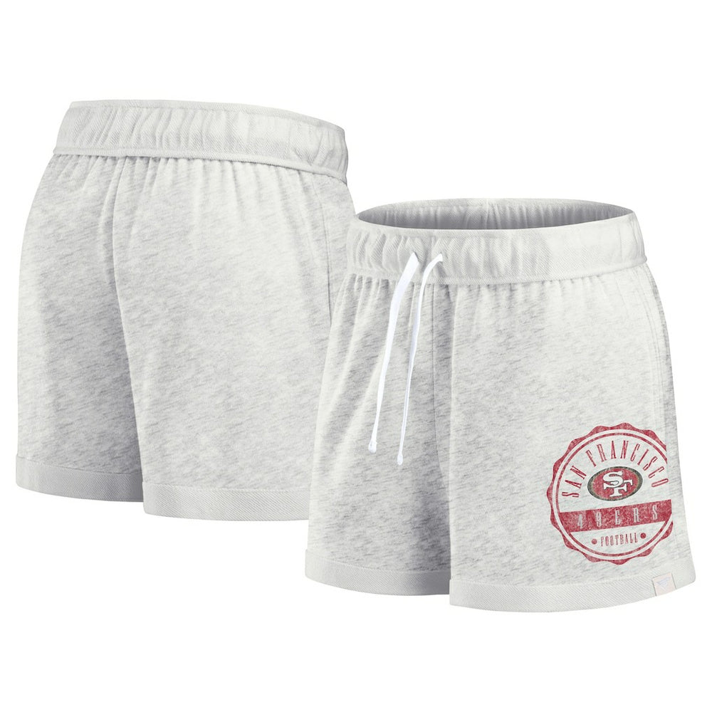 San Francisco 49ers Women's Vintage Badge Shorts - Oatmeal on sale