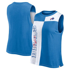Buffalo Bills FanaticsWomen's Script Color Block Tank Top - Royal/White sale
