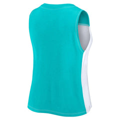 Miami Dolphins FanaticsWomen's Script Color Block Tank Top - Aqua/White for sale