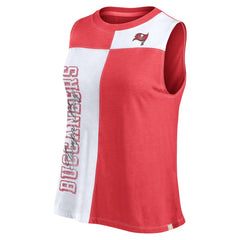 Tampa Bay Buccaneers FanaticsWomen's Script Color Block Tank Top - Red/White cheap