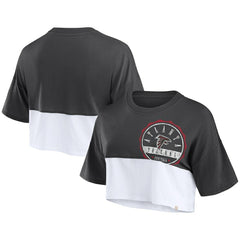 Atlanta Falcons Women's Boxy Color Split Cropped T-Shirt - Black/White outlet