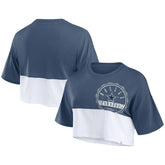 Dallas Cowboys Women's Boxy Color Split Cropped T-Shirt - Navy/White online