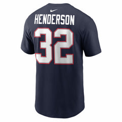 TreVeyon Henderson New England Patriots Super Bowl LX Patch Name & Number T-Shirt - Navy on sale
