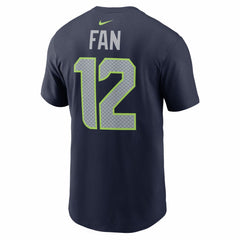 12s Seattle Seahawks Super Bowl LX Patch Name & Number T-Shirt - College Navy for sale