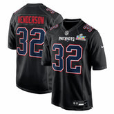 TreVeyon Henderson New England Patriots Super Bowl LX Patch Carbon Fashion Game Jersey - Black cheap