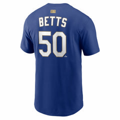 Mookie Betts Los Angeles Dodgers 2026 Gold Collection Name & Number T-Shirt Royal