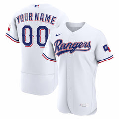 Texas Rangers Home Authentic Custom Jersey White
