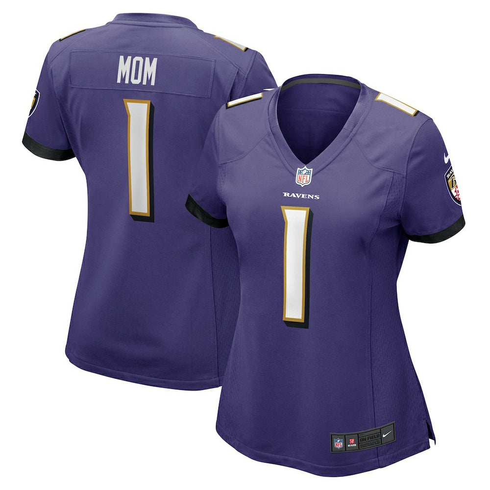 Number 1 Mom Baltimore Ravens Women's Game Jersey - Purple on sale