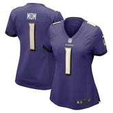 Number 1 Mom Baltimore Ravens Women's Game Jersey - Purple on sale