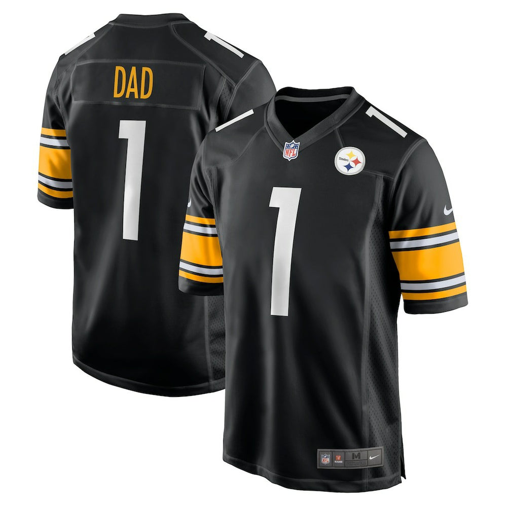Number 1 Dad Pittsburgh Steelers Game Jersey - Black cheap