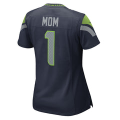 Number 1 Mom Seattle Seahawks Women's Game Jersey - College Navy discount