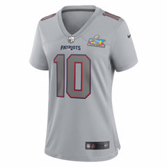 Drake Maye New England Patriots Women's Super Bowl LX Patch Atmosphere Fashion Game Jersey - Silver discount
